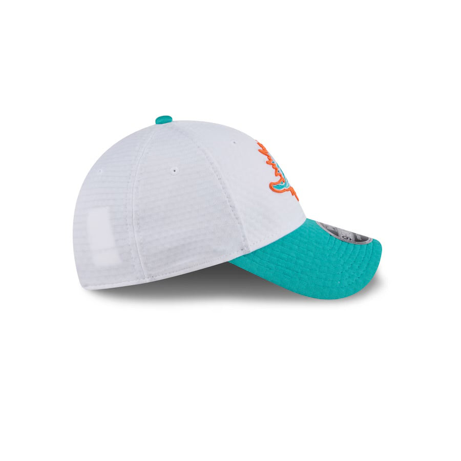 Miami Dolphins Kids Hat - Training Camp Collection 2-Tone 9Forty Kids NFL Stretch Snapback Cap - New Era